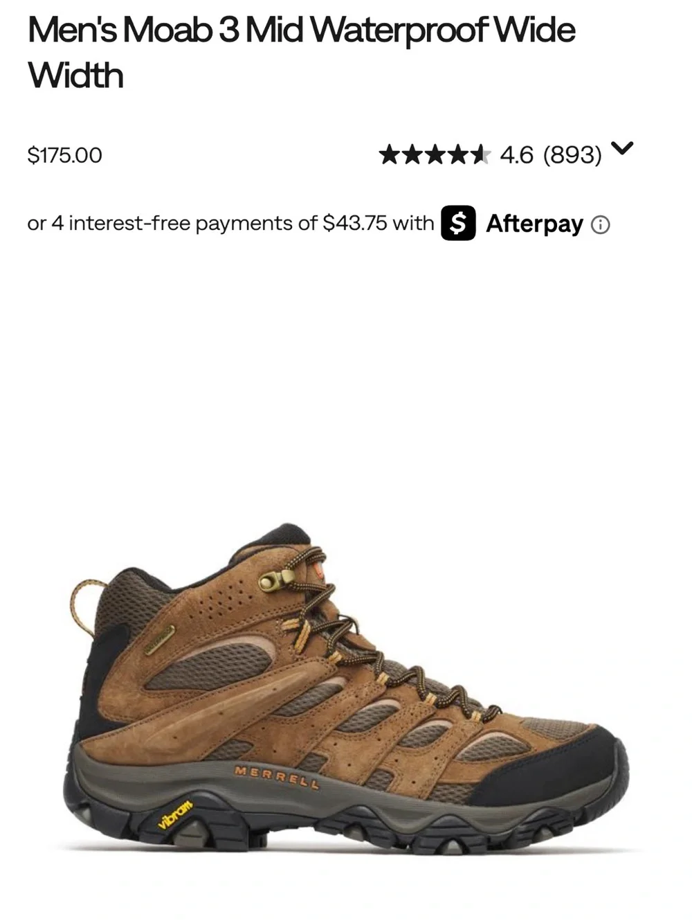 Merrell Brown and Black Men's Hiking Boots - Mid-Top Trail Shoes